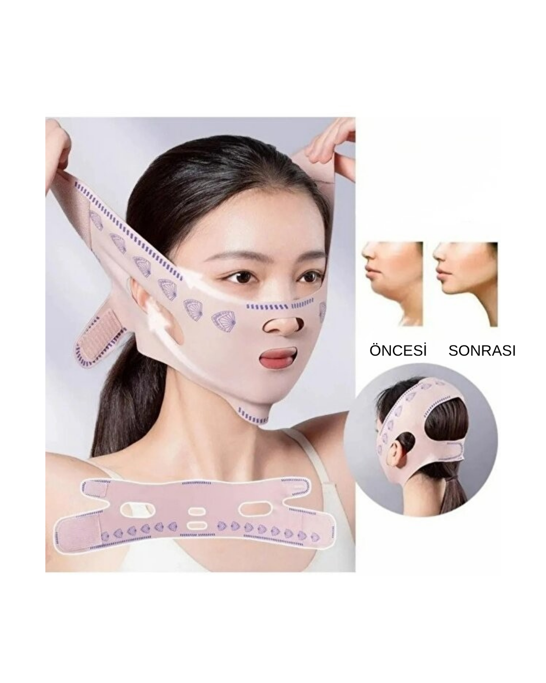Uyku Yüz Ve Çene Germe Sıkılaştırma Cilt Sıkılaştırma Çift Çene Azaltma Bandı